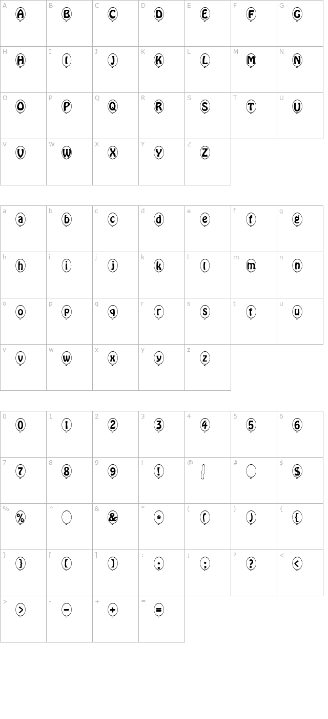 Ballon Becker character map