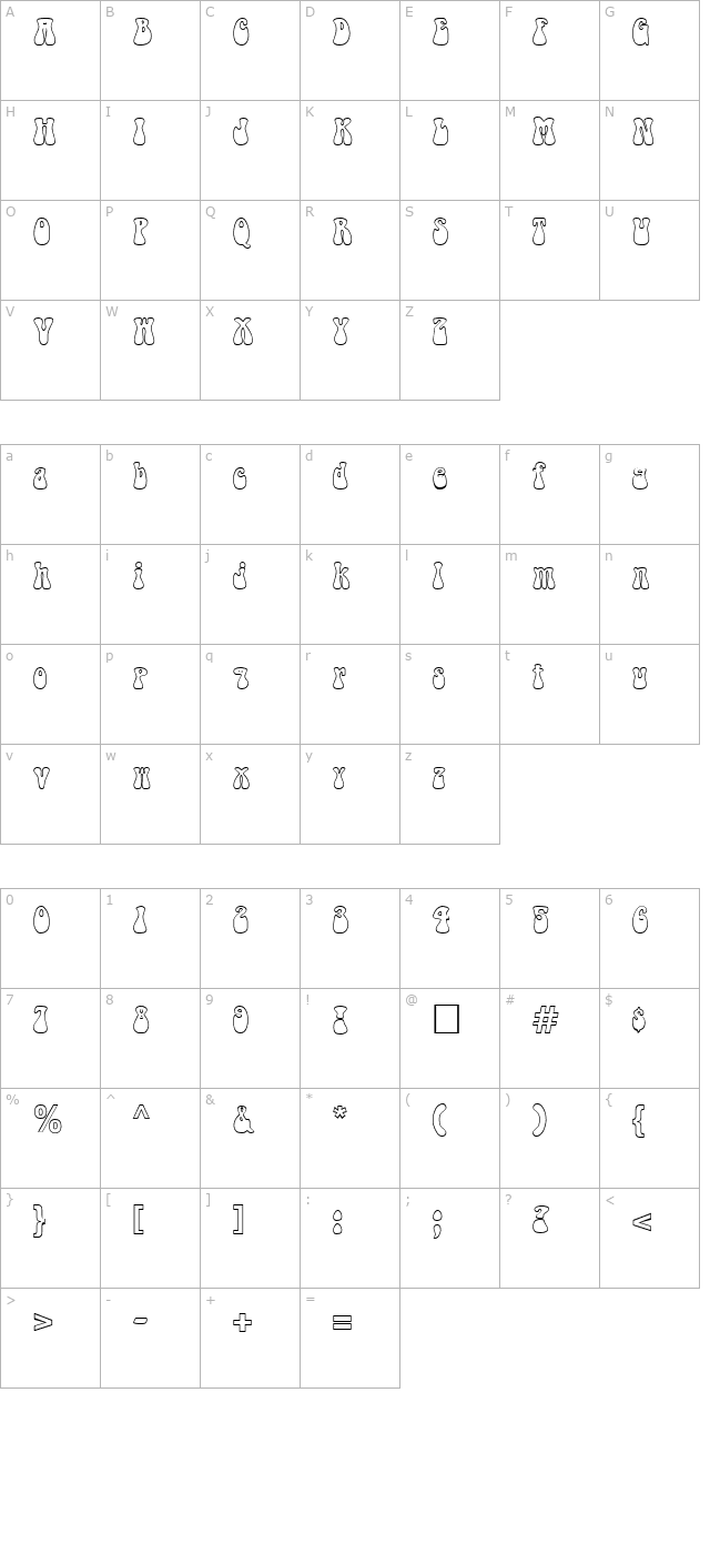 BalloonOpen character map