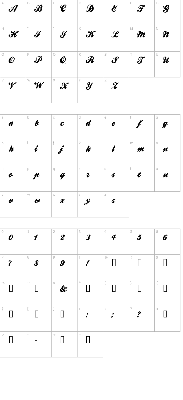 Ballpark Weiner character map