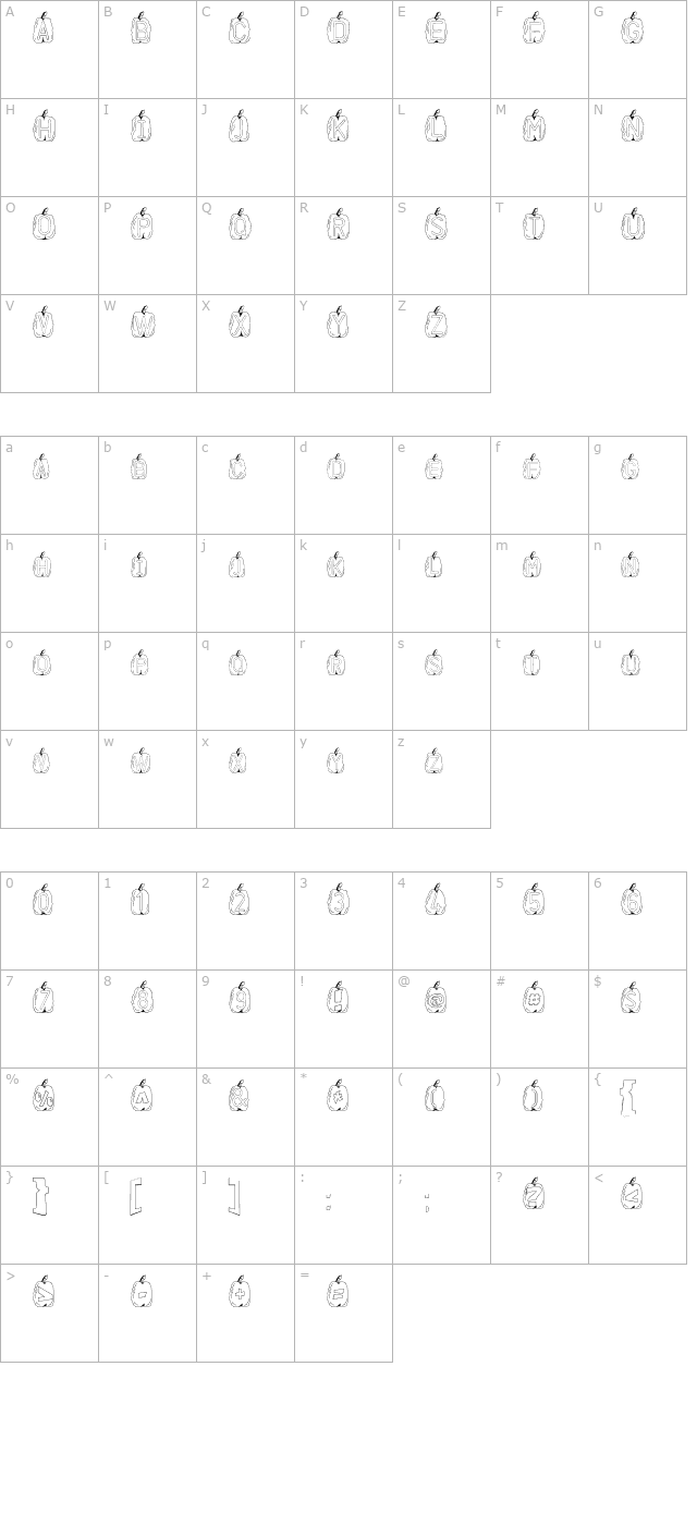 BALLS FONT character map