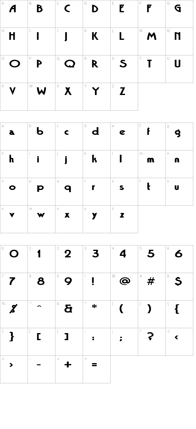 bandstandextended character map