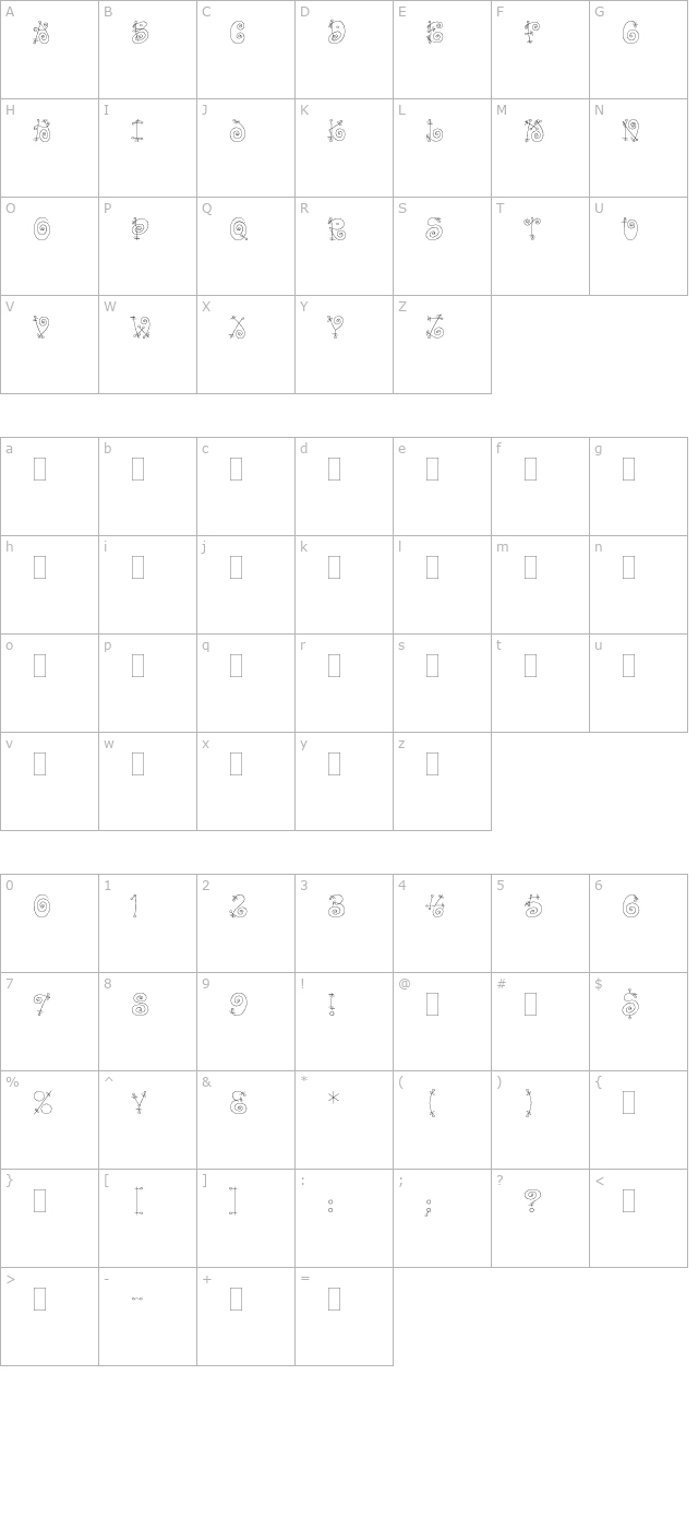 BangPlain character map