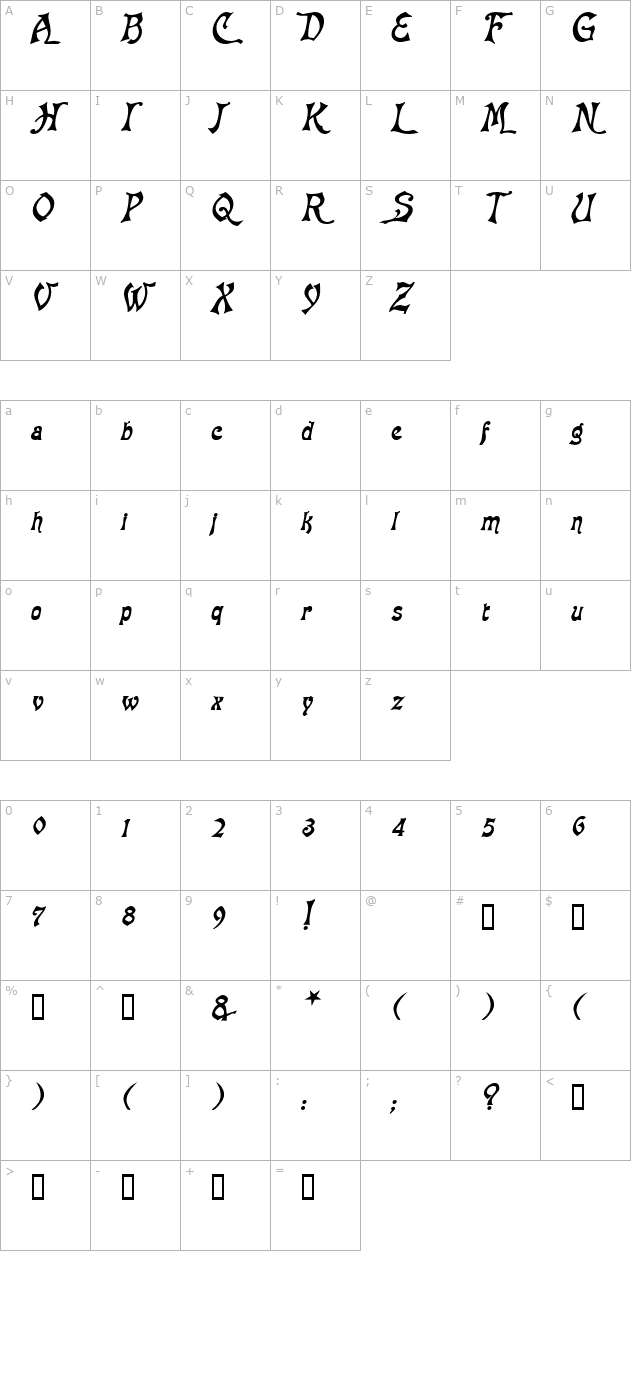 baphomet-blackitalic character map