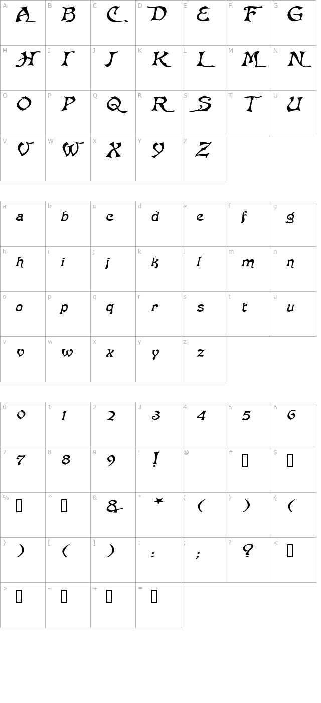 baphometextended-italic character map