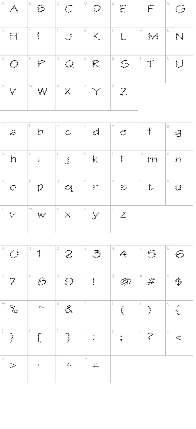 BarbedWireExtended character map