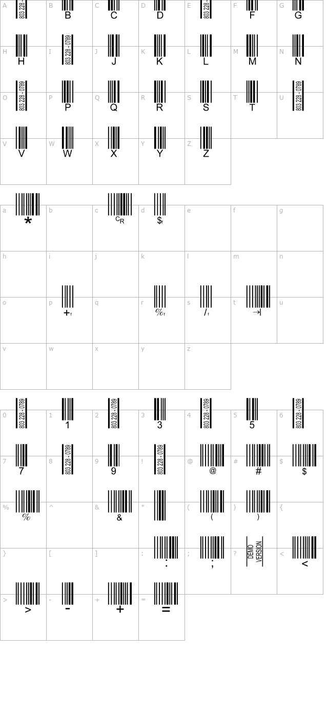 barcode-3-of-9-italic character map