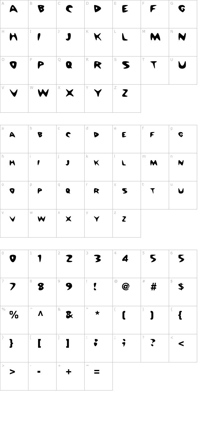 barney-regular-ttnorm character map