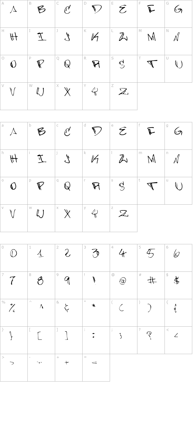 barrakudaz-fontzamba character map