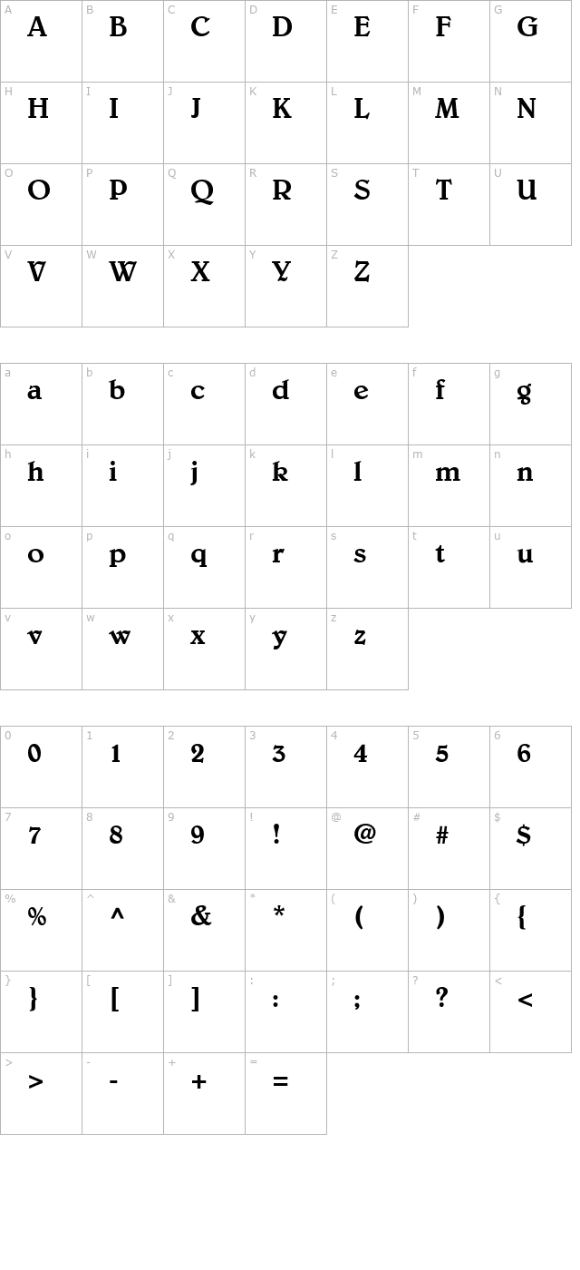 Barrister SSi character map