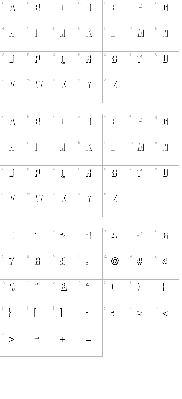 bas-relief character map