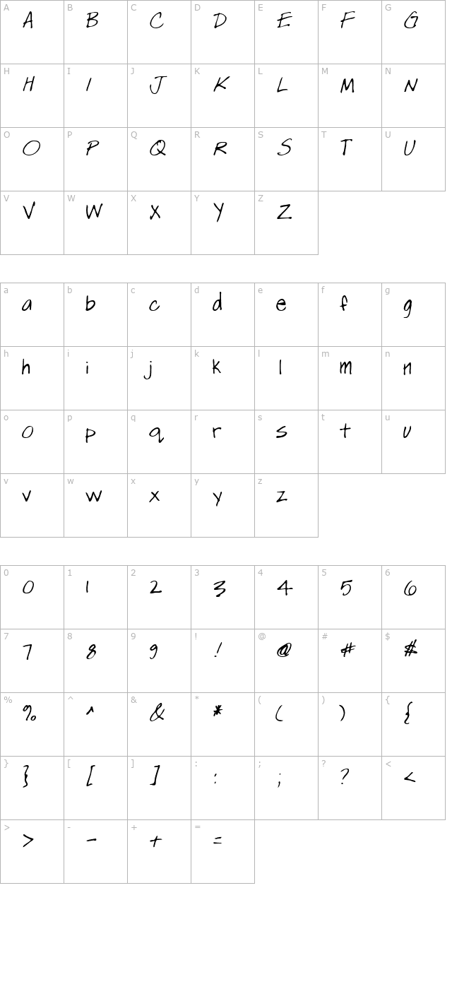 basha-regular character map