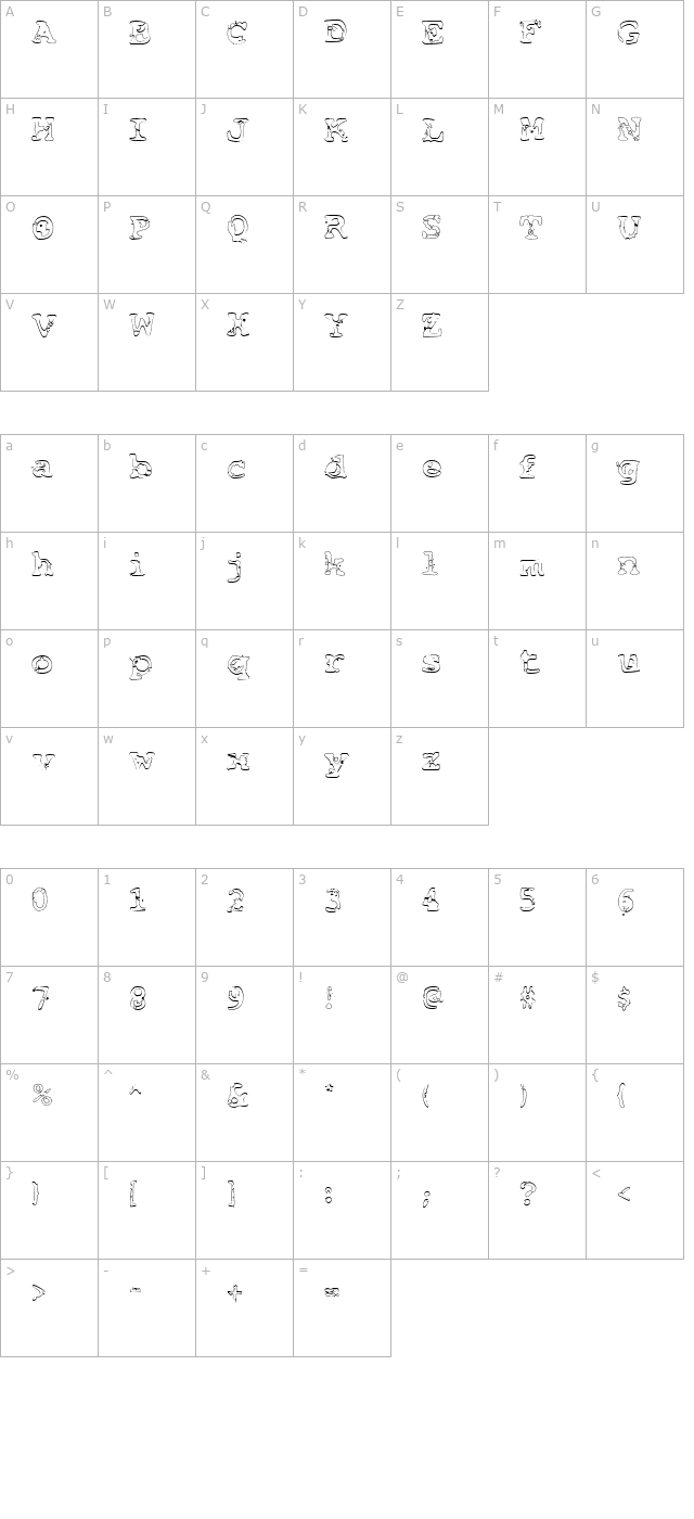 BasicGrungeHollow character map