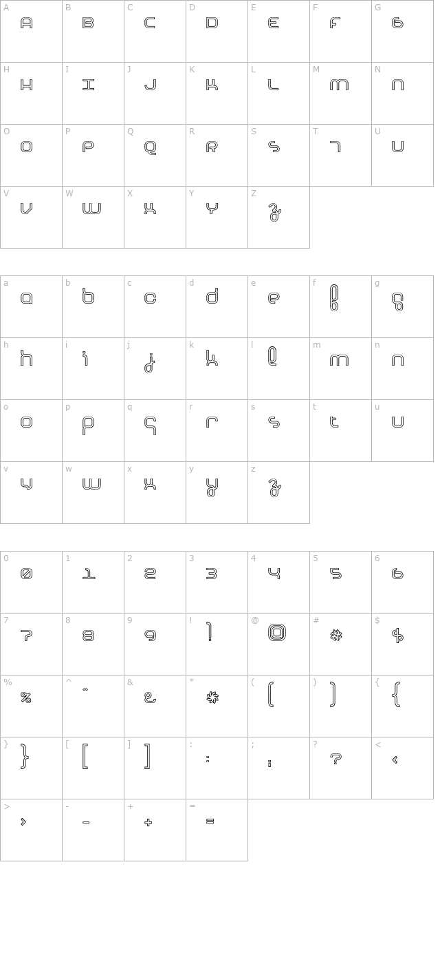 Basis HeavyOutline character map