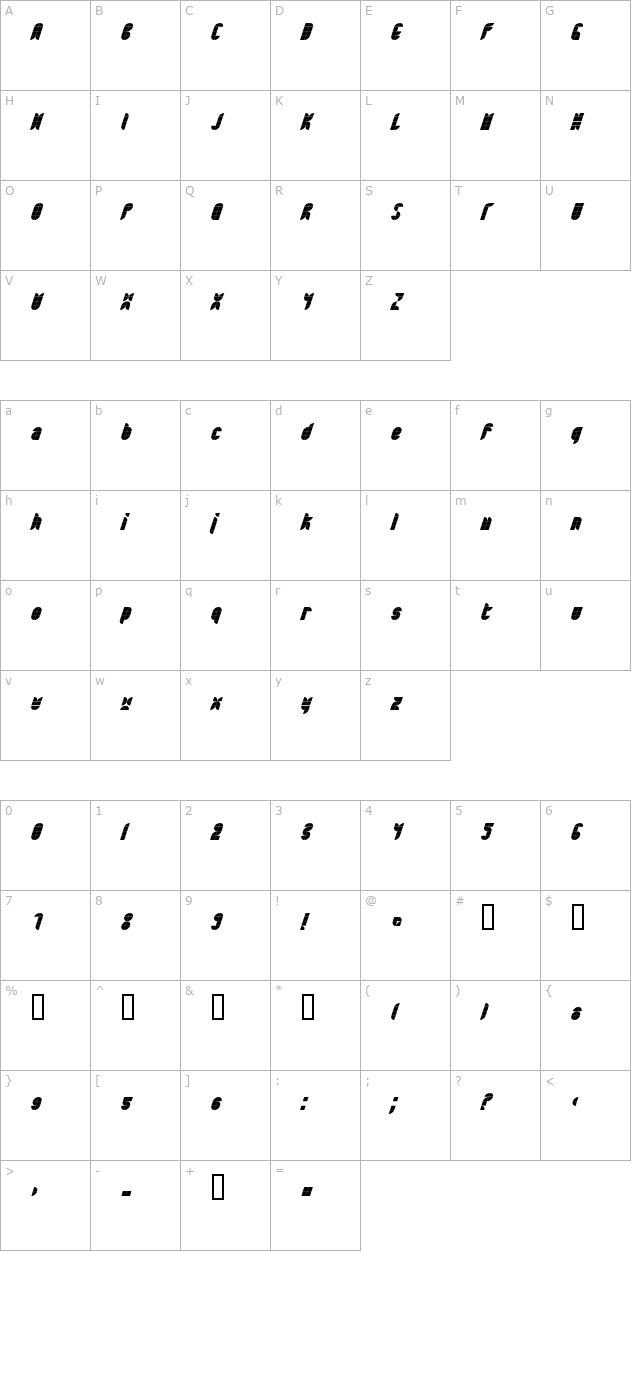 bath-heavyitalic character map