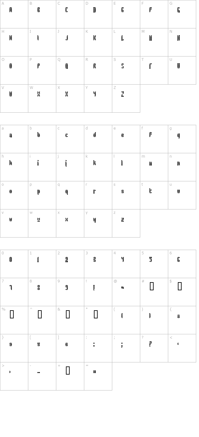 Bath Light character map