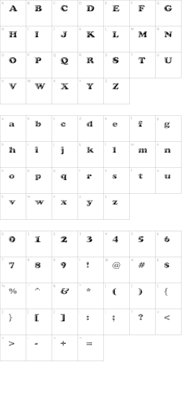 Battered Cooper character map