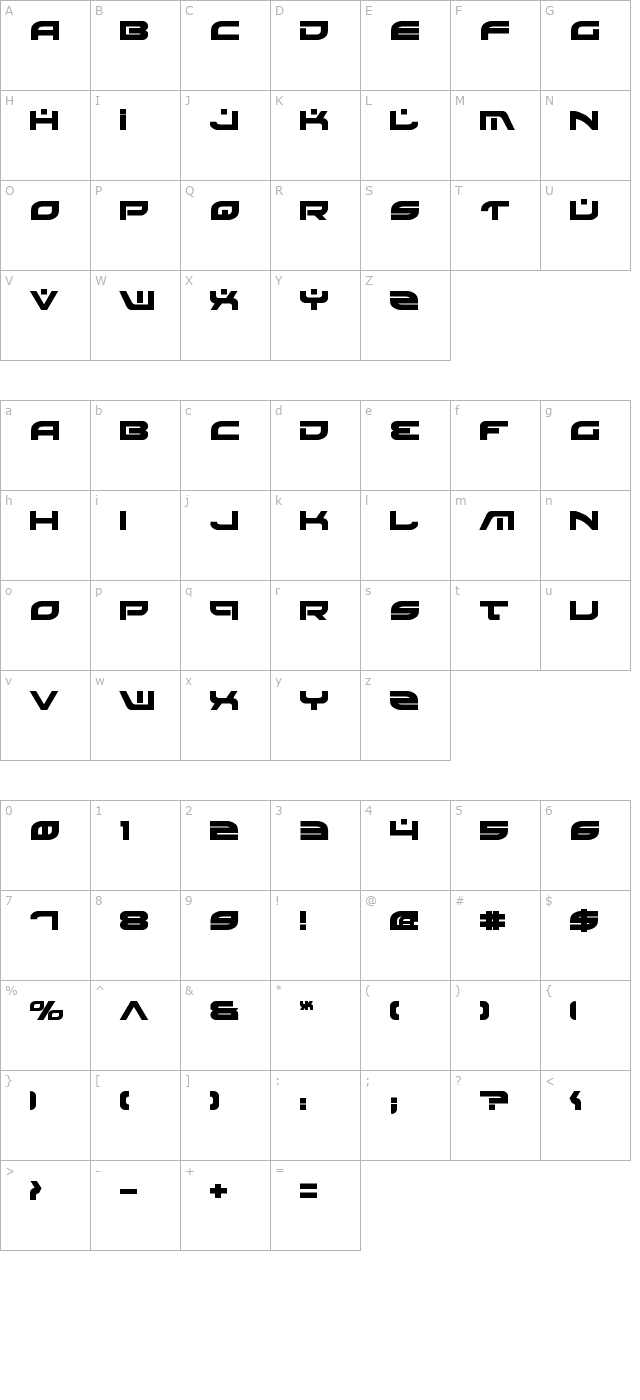 battlefield-bold character map