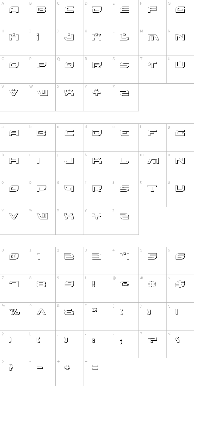 Battlefield Shadow character map