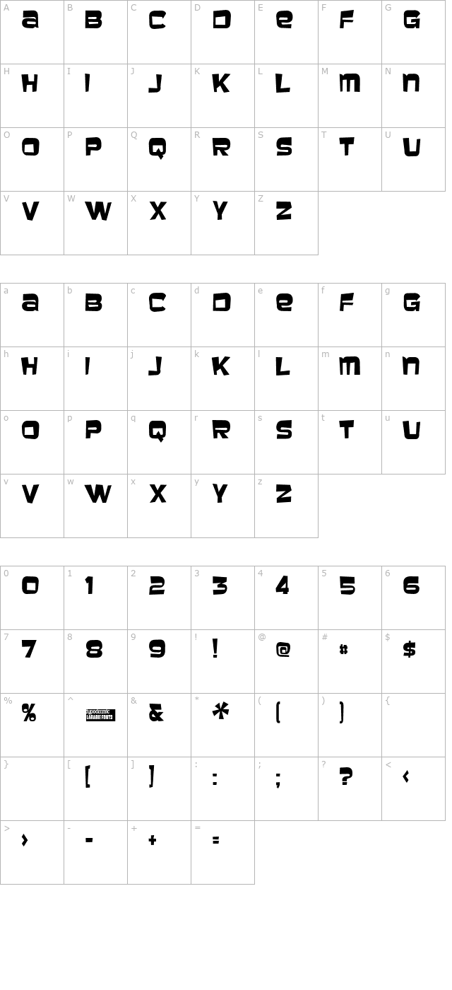 baveuse character map