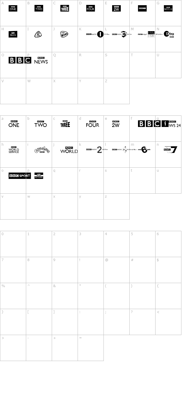 bbc-tv-channel-logos character map