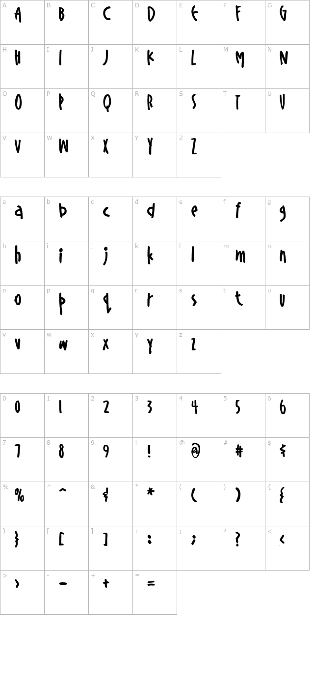 BCPlzPrint character map