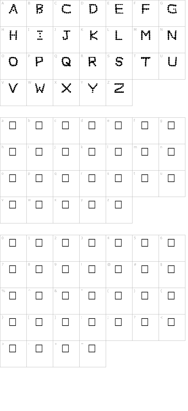 Beady character map