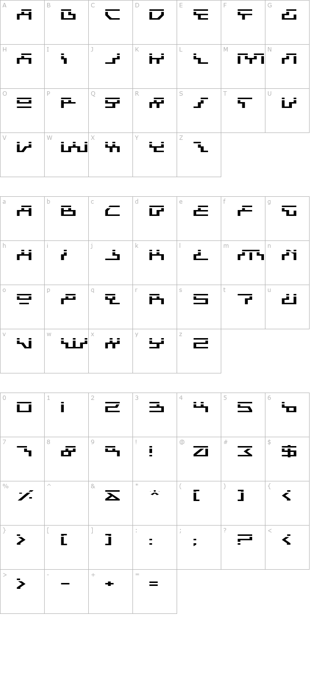 Beam Rider Expanded Laser character map