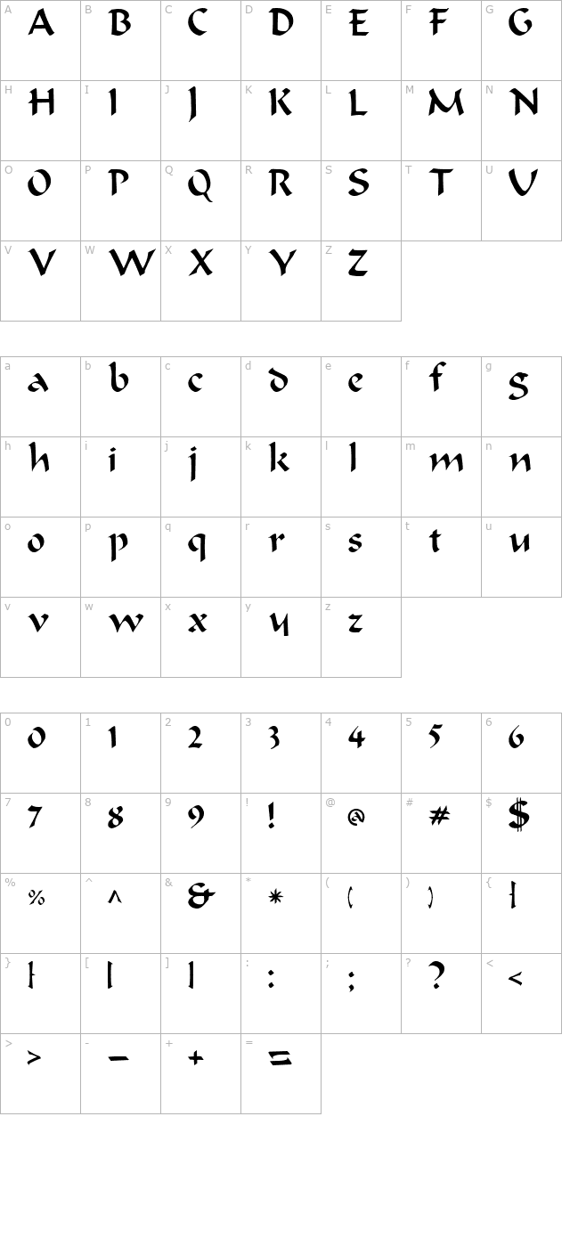 beanie-plain character map