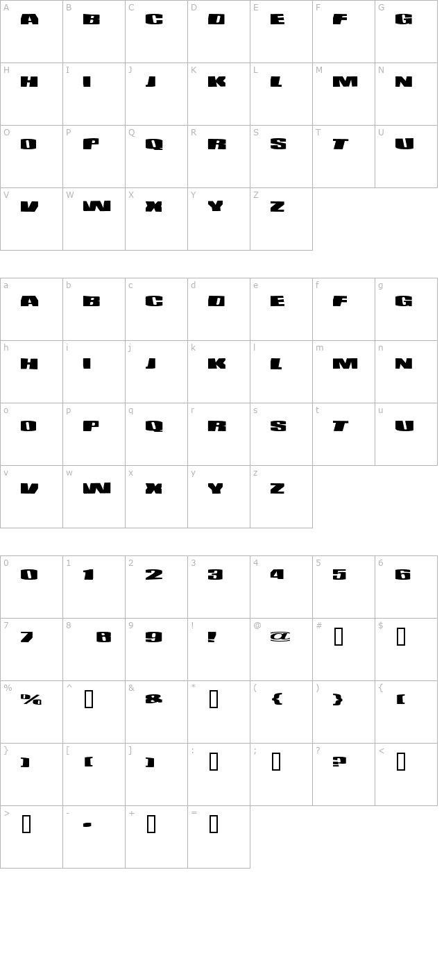 bebop character map