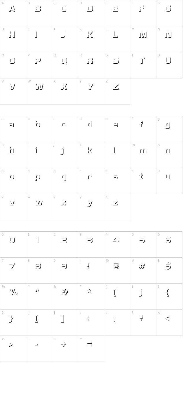 becker-only-shadow character map