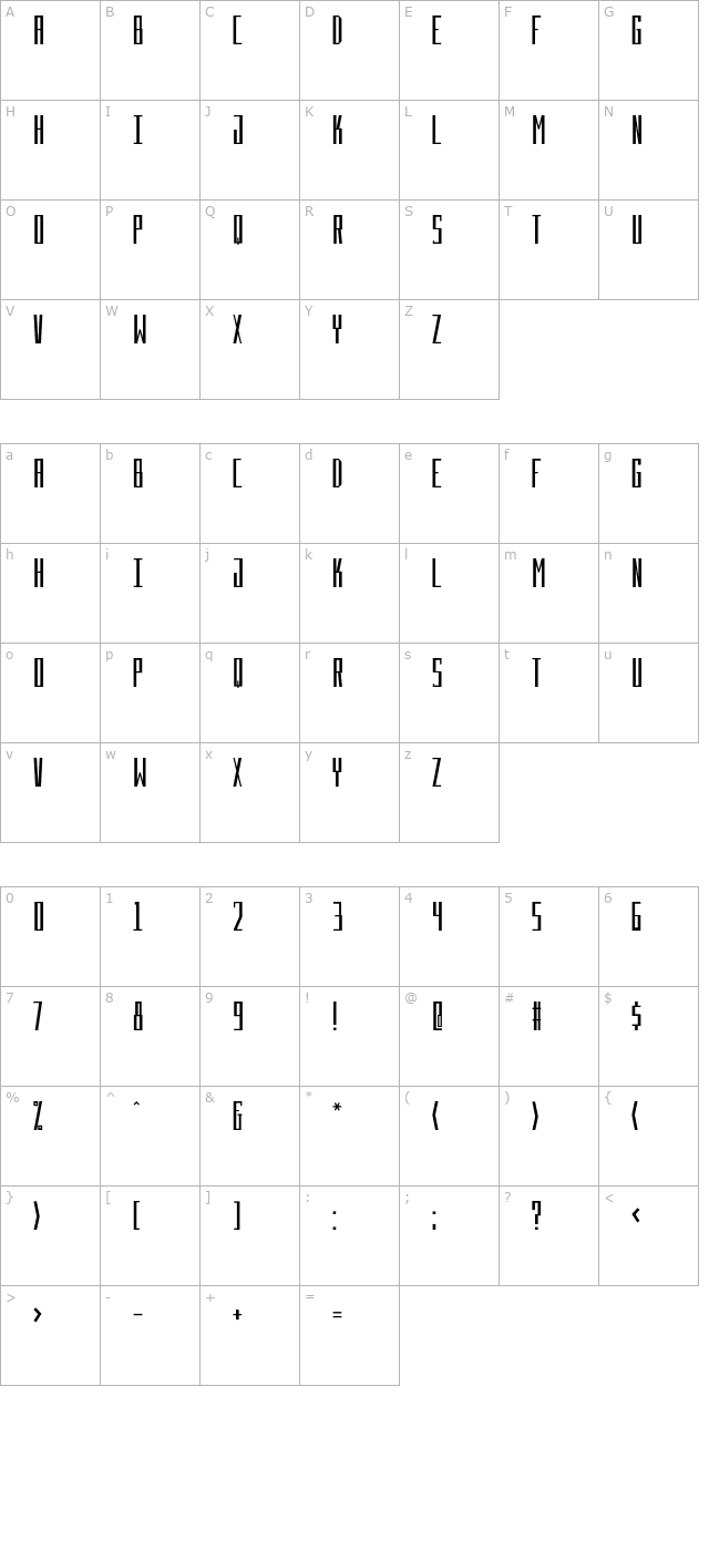 beckett character map