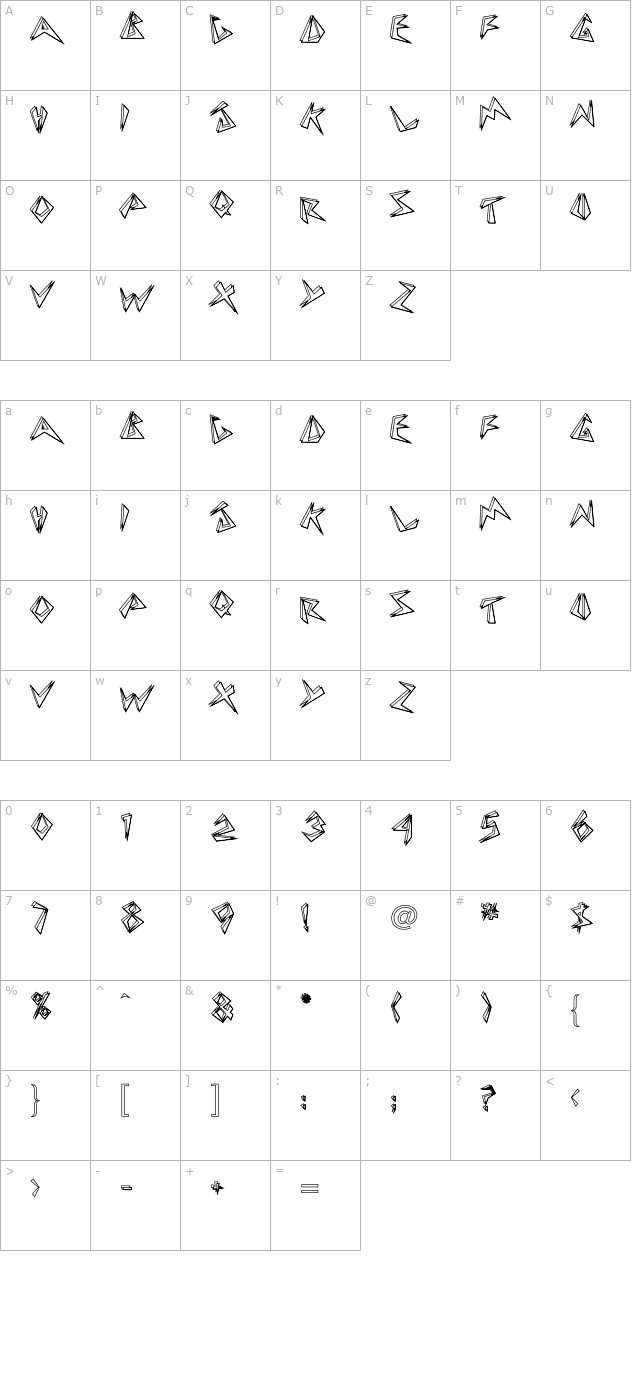 beebopp-hollow character map