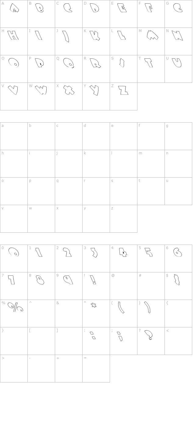 Bees Wax Hollow Extreme Lefty character map