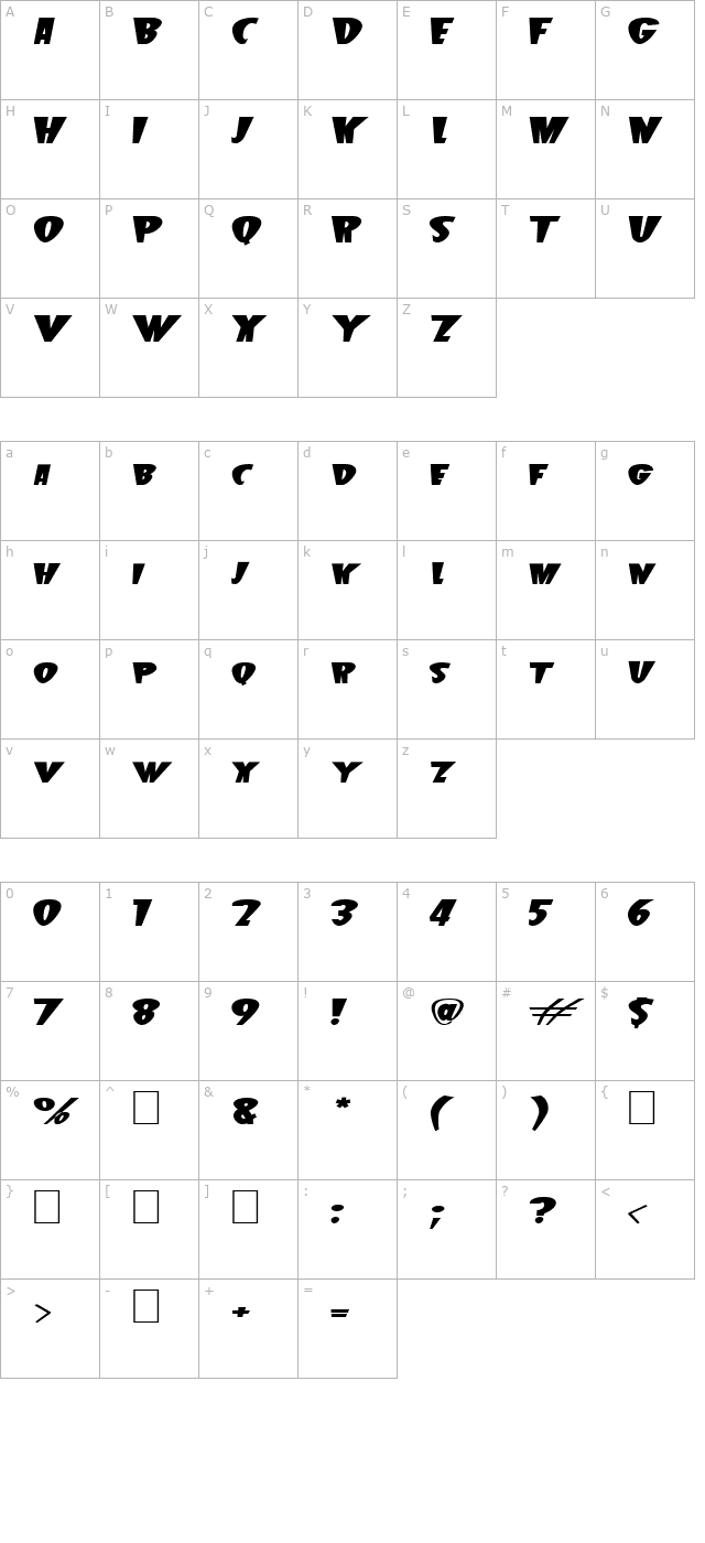 beetlej character map