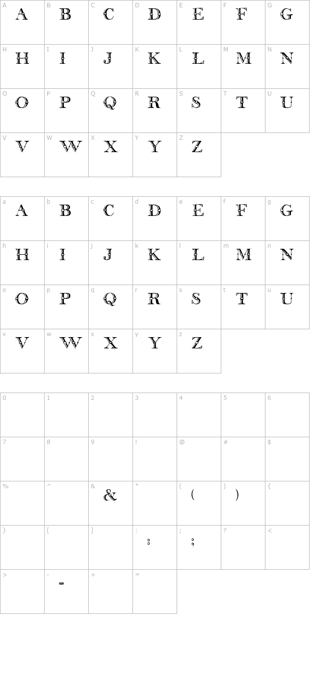 Beffle Regular character map