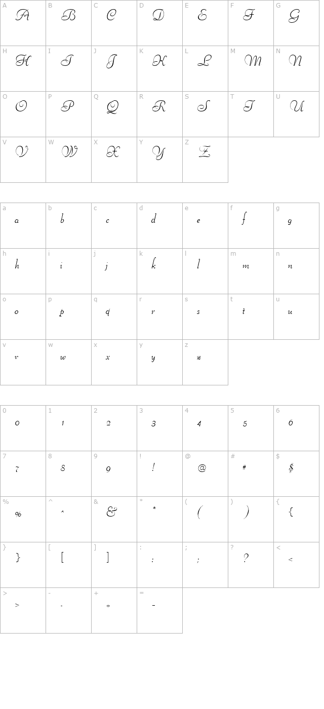 belsize-regular character map