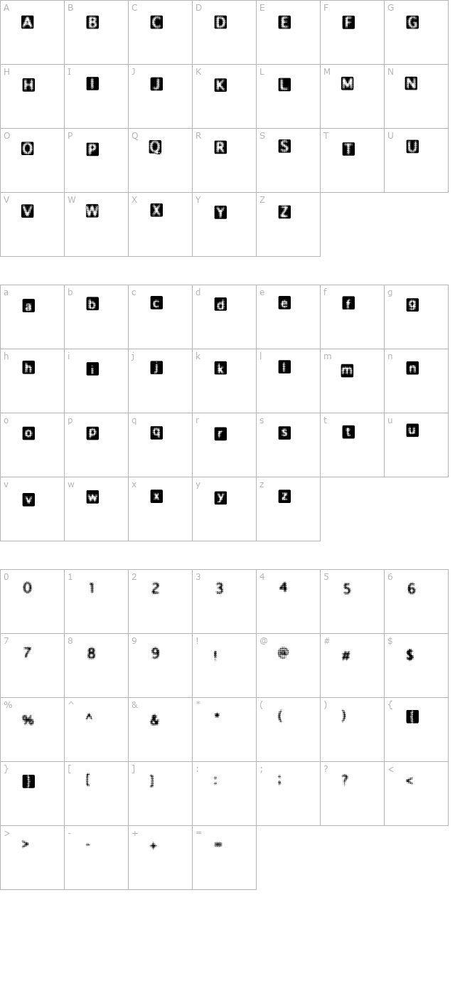 ben-day-square character map