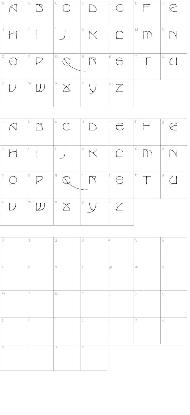 BenjaminCaps character map