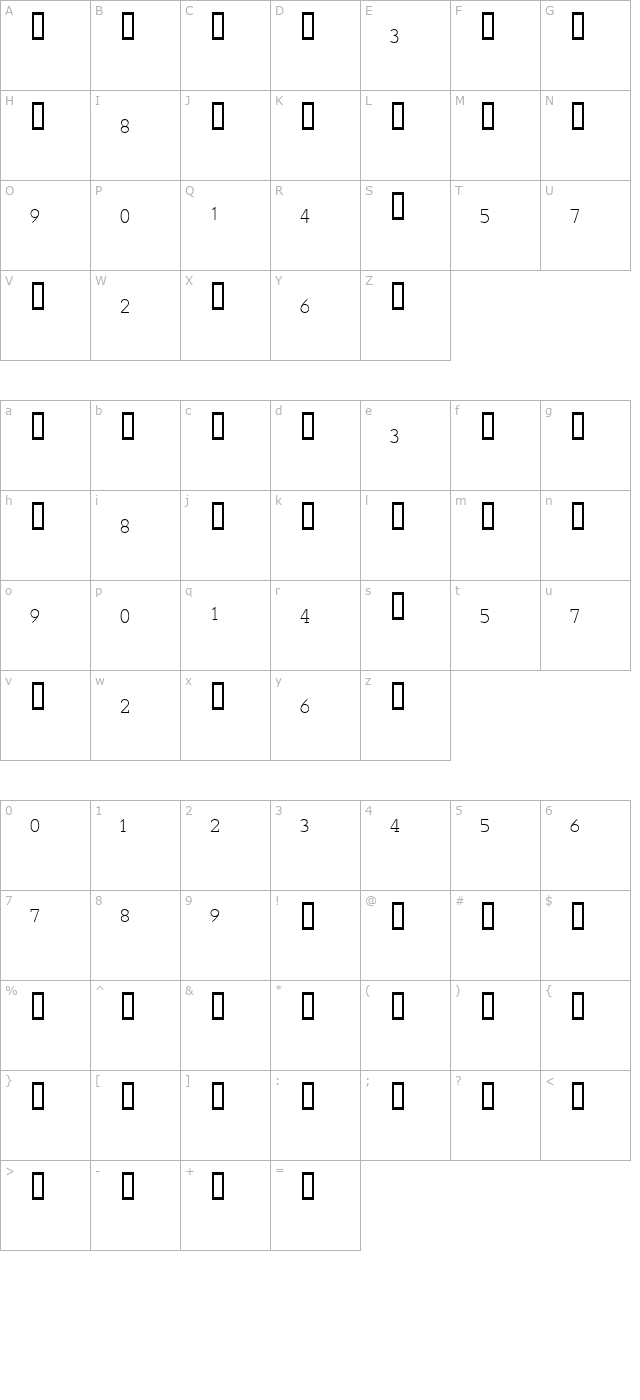 bennington-fractions character map