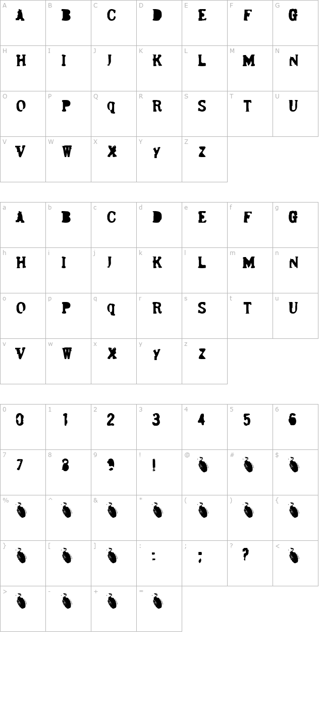 bergmark character map