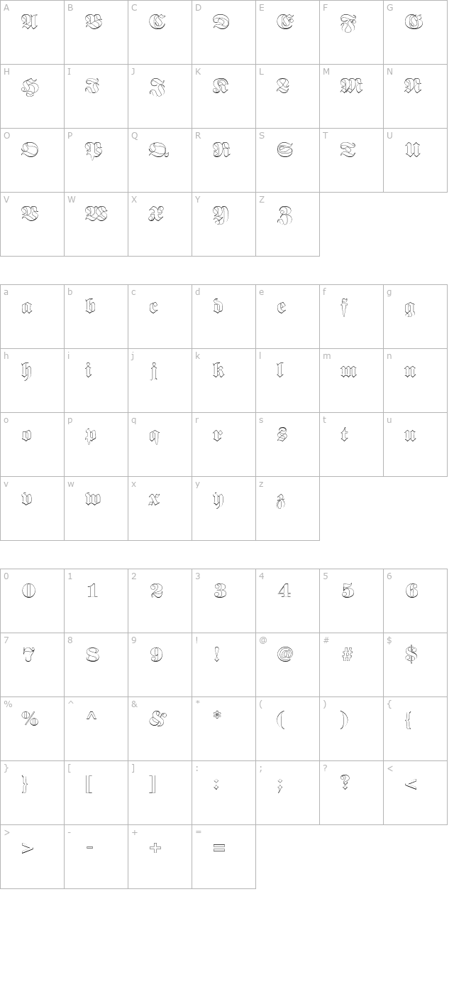 BerlinerOutline character map