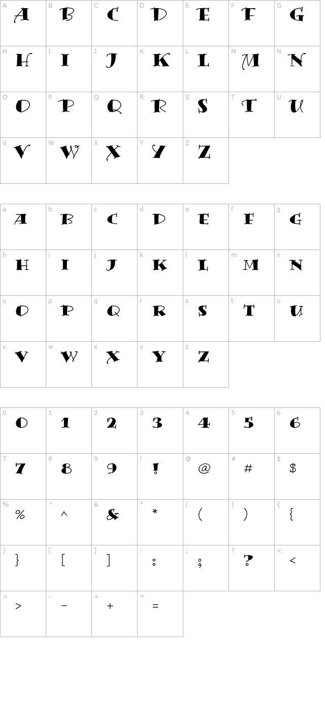 BermudaLPStd-Solid character map