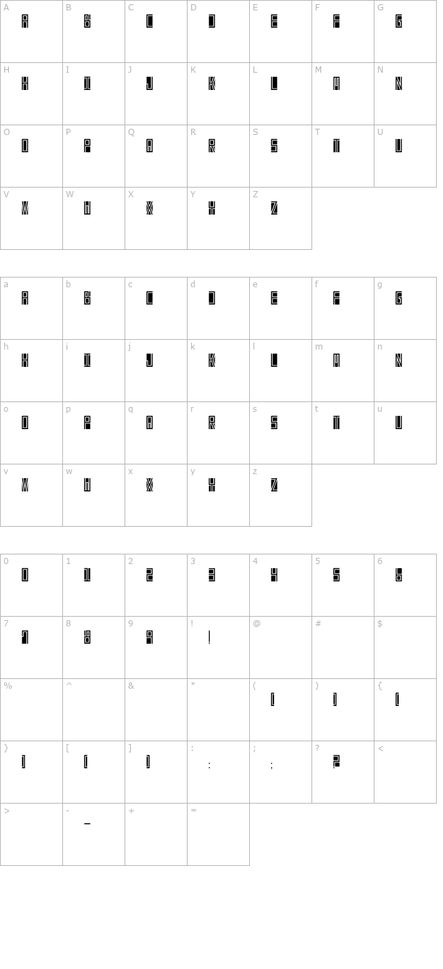 Beta Block character map