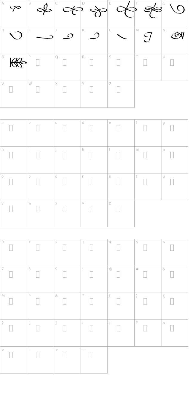 biblescriptflourishesplain character map