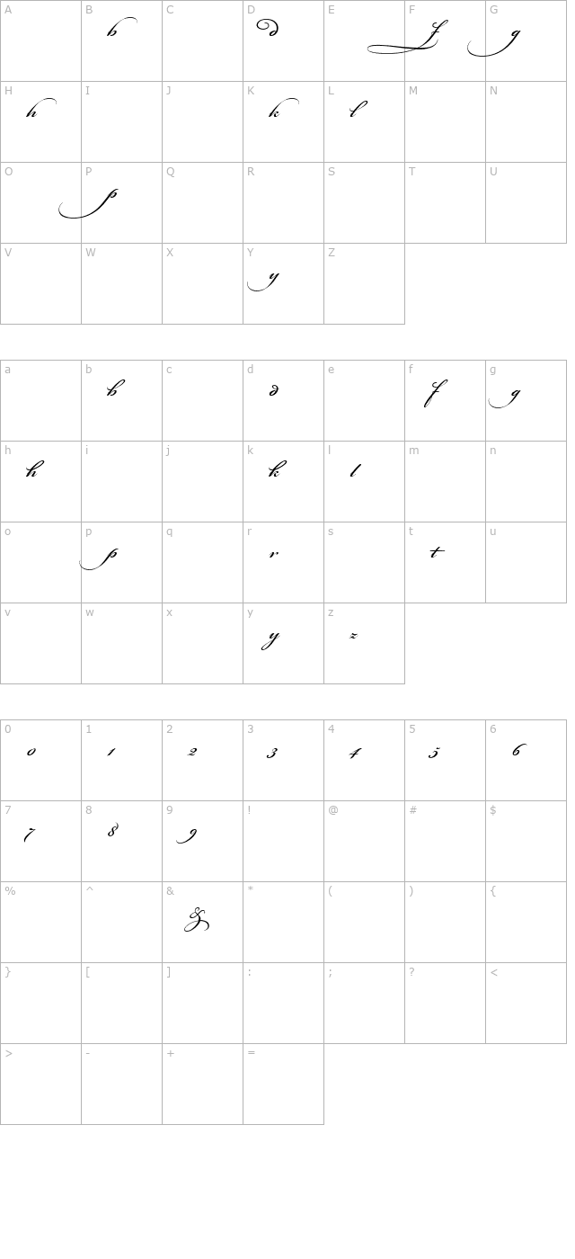 Bickham Script MM Alternates I_600 wt character map