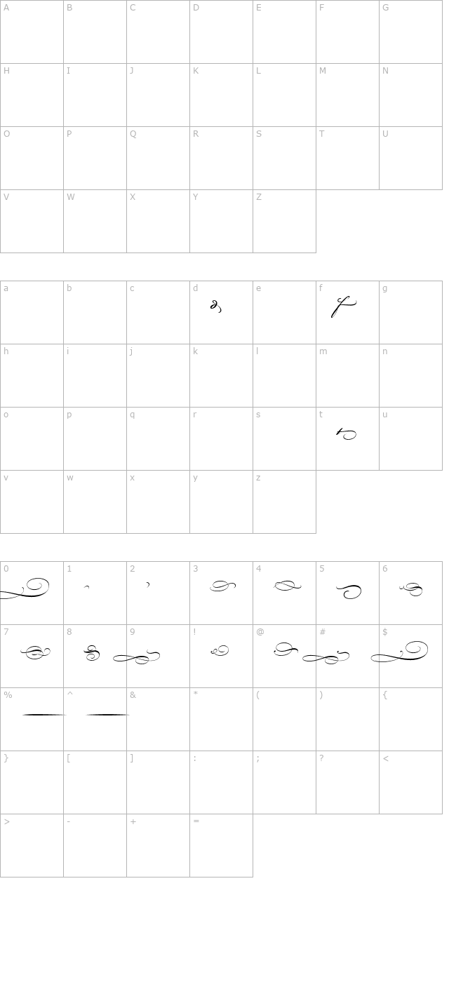 Bickham Script MM Endings_600 wt character map