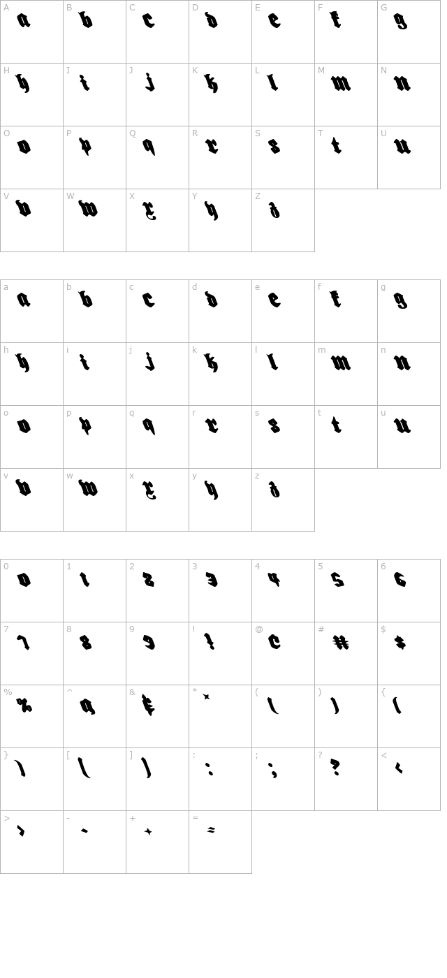 biergarten-leftalic character map