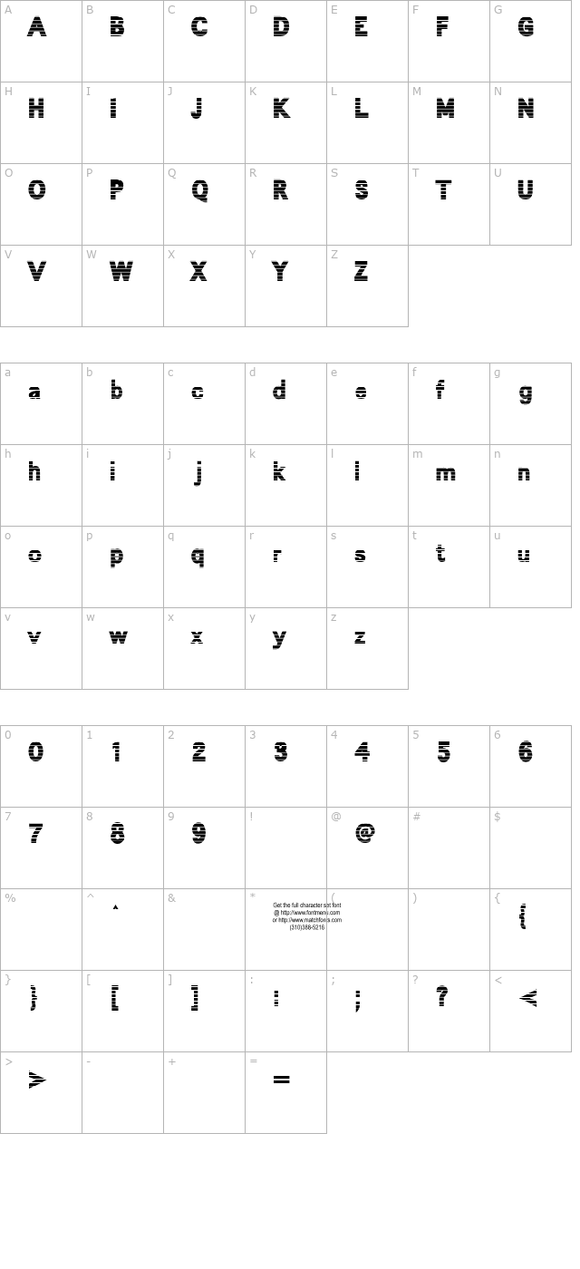 Big Bacon Tryout character map