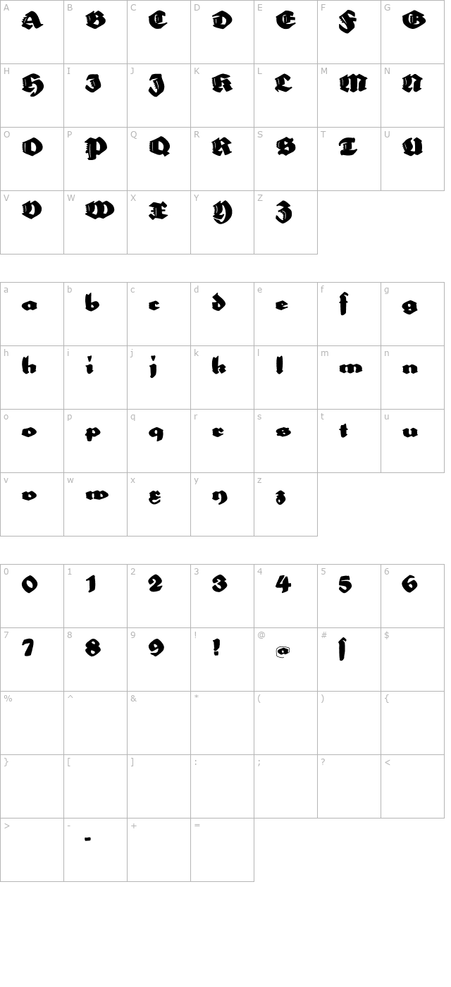 big-ella character map