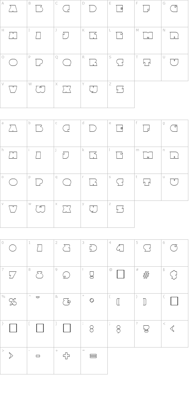 Big Moma Outline SF character map